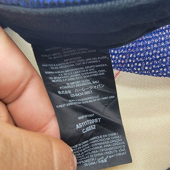 Hurley Mens One and Only Square Trucker Hat Cap Red Blue Breathable Comfort - Picture 8 of 9